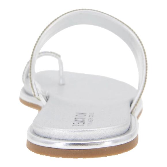 Kenneth Cole Reaction Women's Wilfred Toe Loop Flat Sandals Silver Size 8 1/2 - Picture 3 of 5